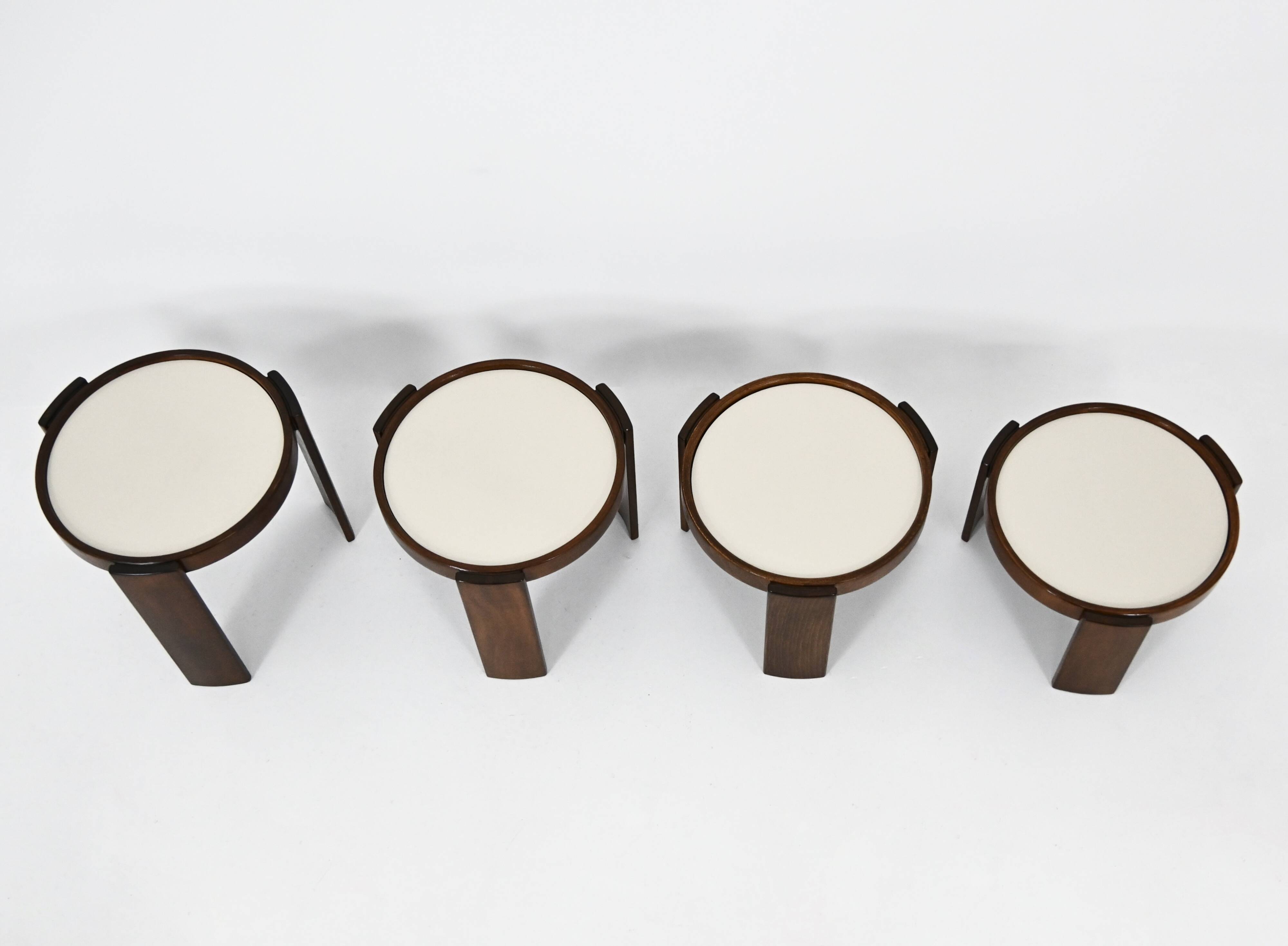 Nest tables model 780, created by Gianfranco Frattini for Cassina, year