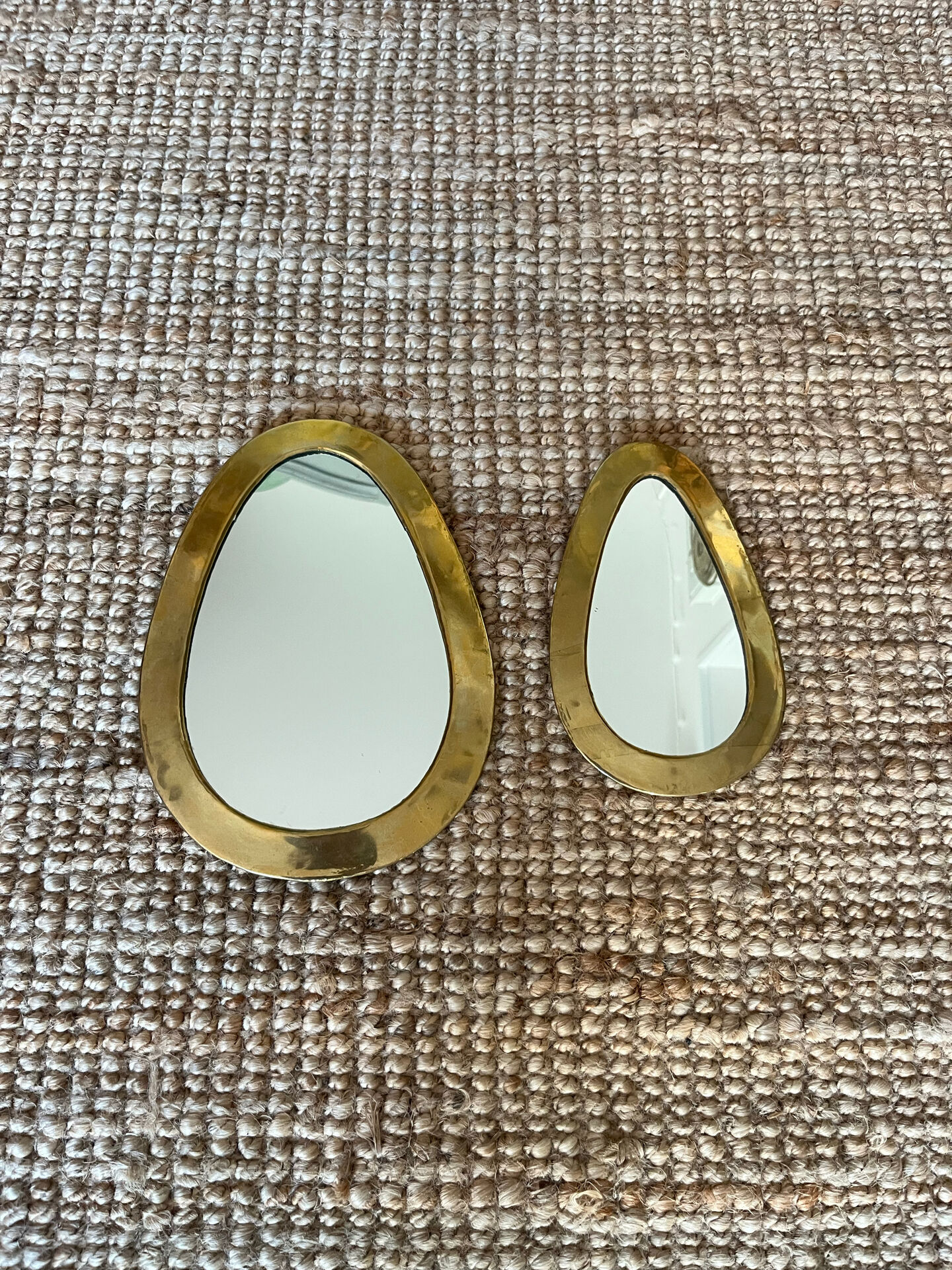 2 brass mirrors