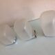 Suite de trois appliques en metal chromé et verre dépoli bullé/ vintage années 70