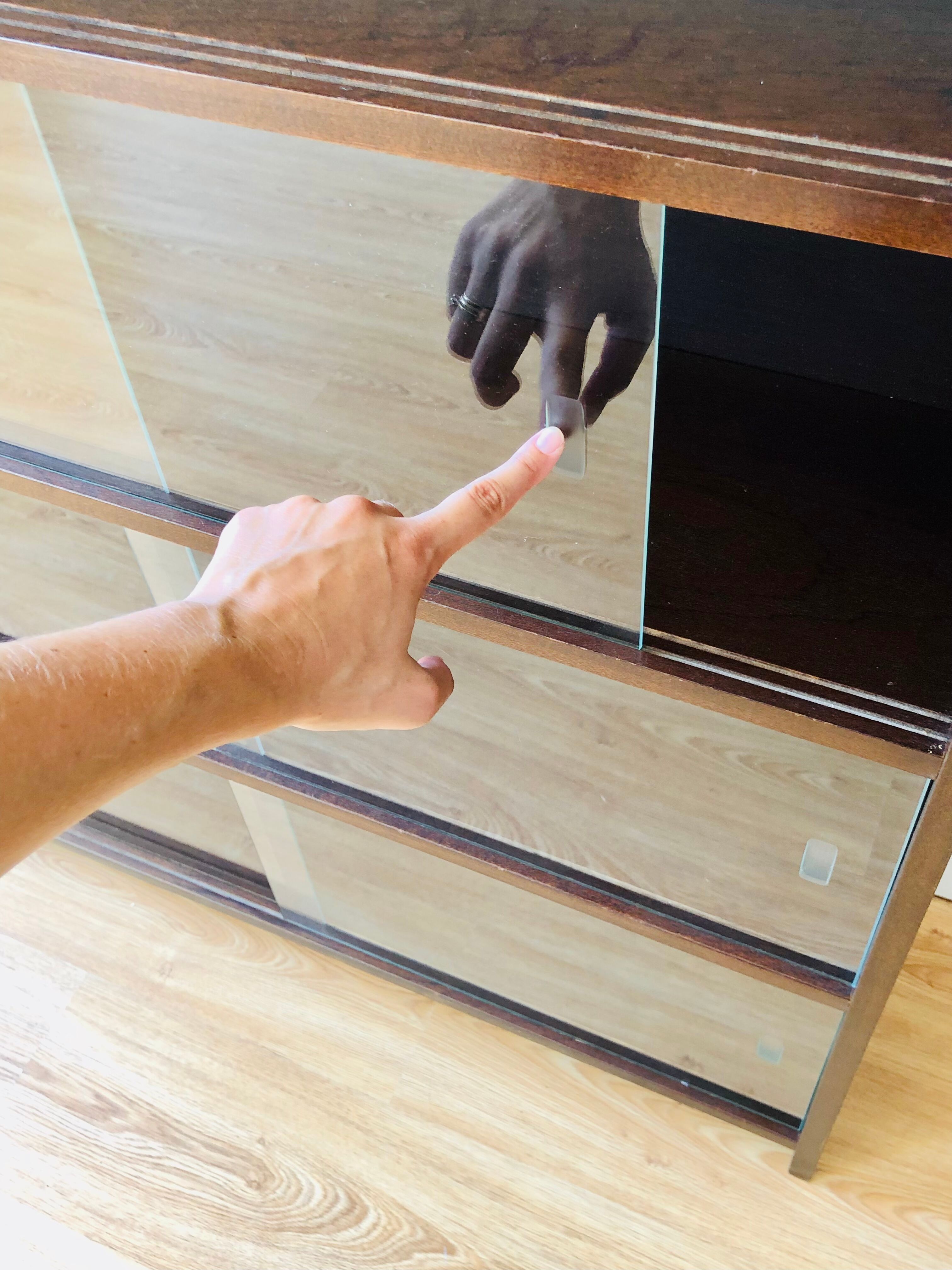 Vintage wooden showcase library 1950