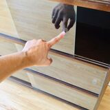 Vintage wooden showcase library 1950