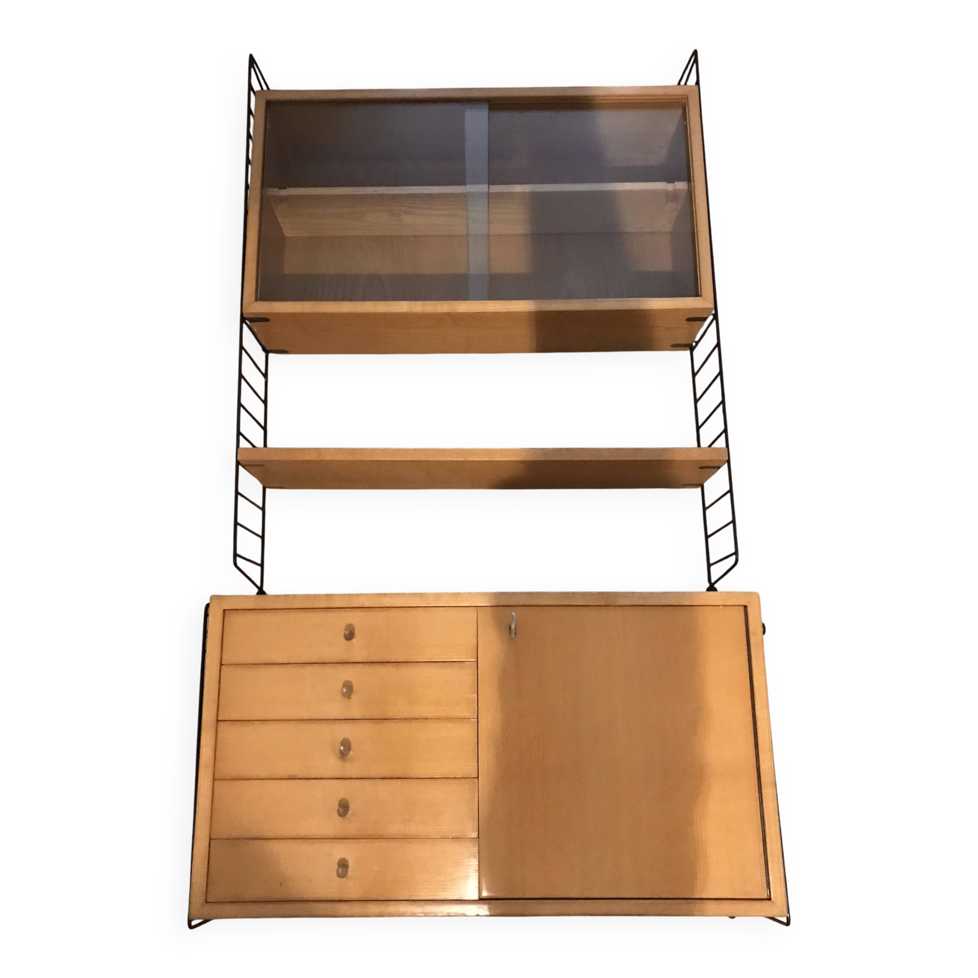 String wall unit, shelf unit and display case, Sweden 1960
