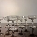 Baccarat and Meisenthal cut glasses 8p.