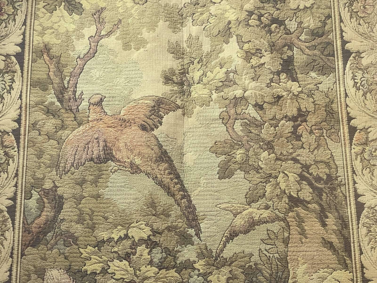 Pair of 20th century wall tapestries with animal decor