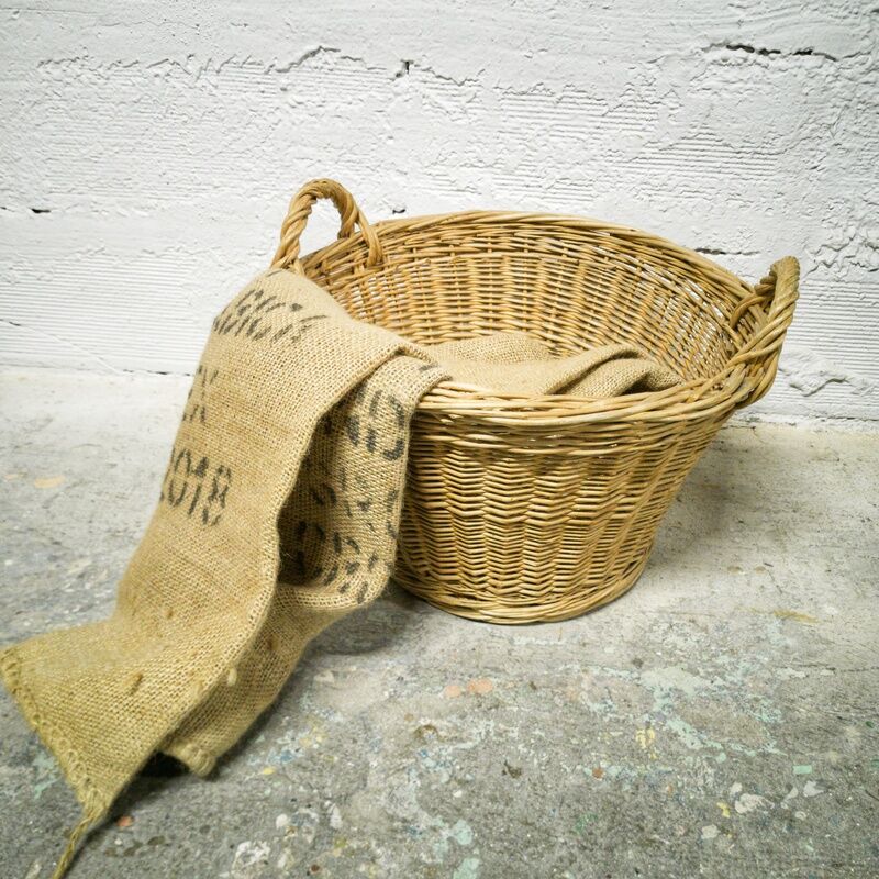 Woven wicker basket