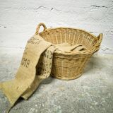 Woven wicker basket