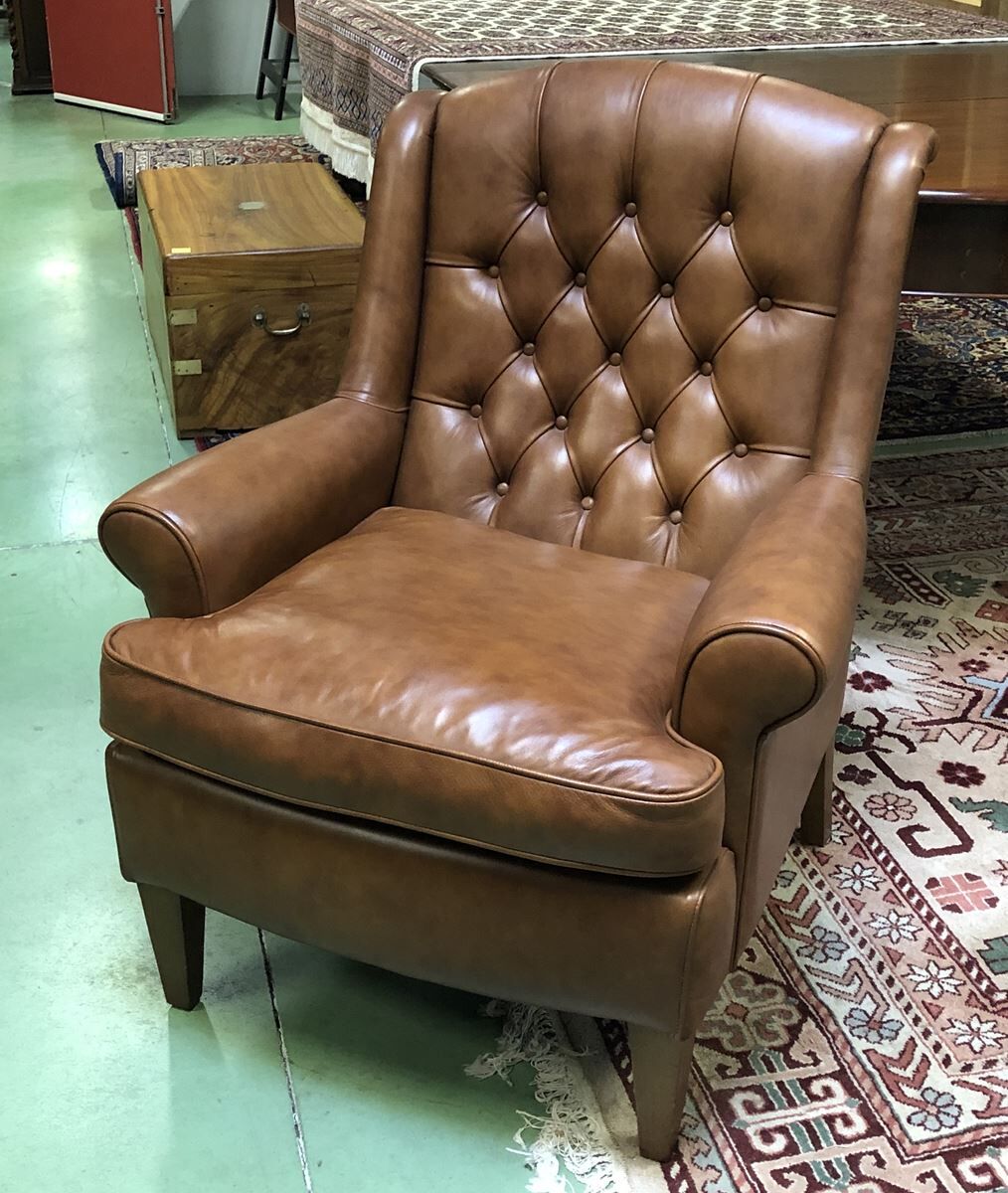 Modern leather lounge armchair