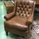 Modern leather lounge armchair