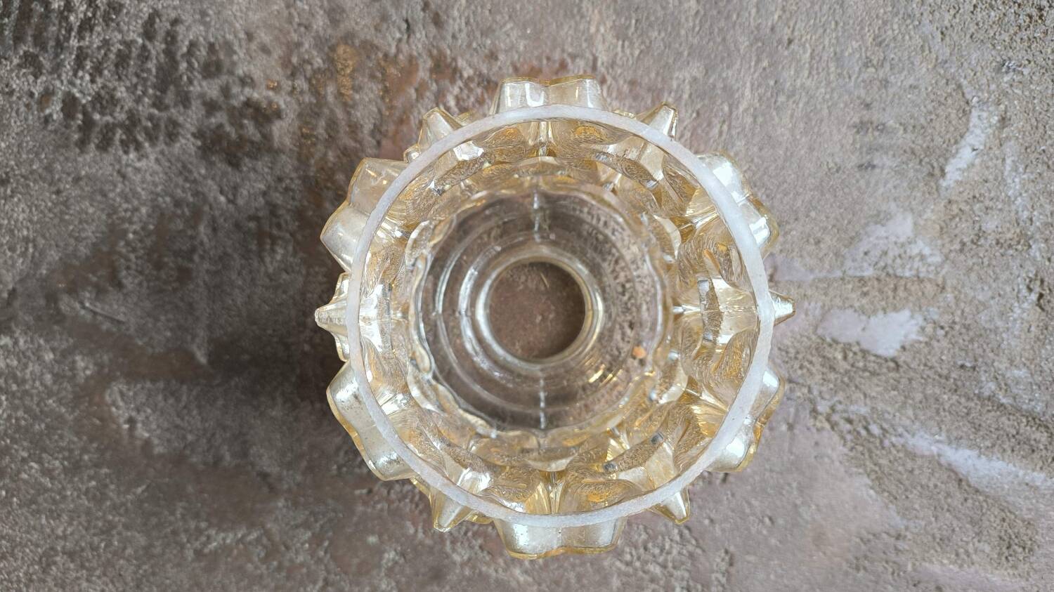 Vintage pressed molded glass globe lamp amber hanging lamp