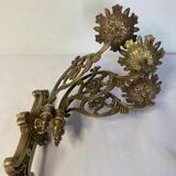 Empire three-branch bronze wall light, early 20th century