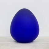 Mid-century design blue glass egg shaped table lamp , 1970s