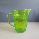 Vintage green molded glass pitcher