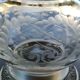 Refined carafe ball shape, pear neck. in finely engraved crystal