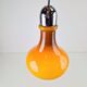 Vintage Scandinavian Drop Pendant Lamp in Brown Opal Glass and Chrome from Peill & Putzler, 1960s