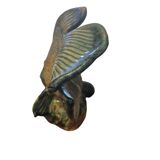 glazed stoneware fish sculpture signed Asian late 19th early 20th century