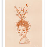 Illustration "Romantic face vase" A4