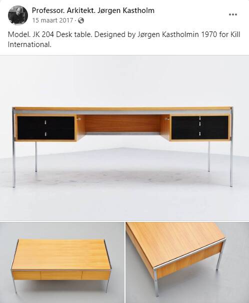 JK 204 desk by Jorgen Kasthold for kill international, 1960s Germany.