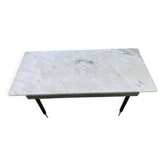 Table basse plateau marbre années 70