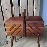 Sewing box in oak and mahogany 1950