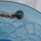Suspension basin art deco in blue glass
