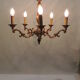 Bronze vintage five-pointed chandelier
