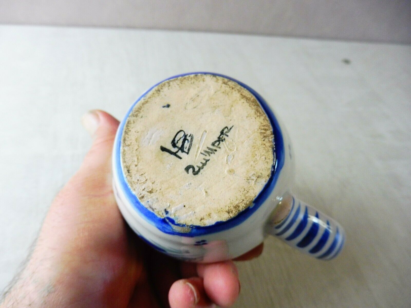 Milk pot, Breton décor, Quimper HB