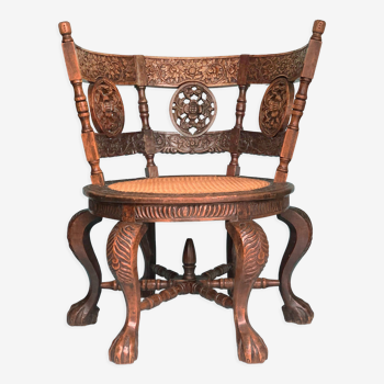 Dutch colonial teakwood 'burgomaster' chair 19th century