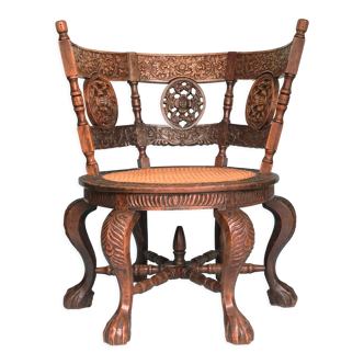 Dutch colonial teakwood 'burgomaster' chair 19th century