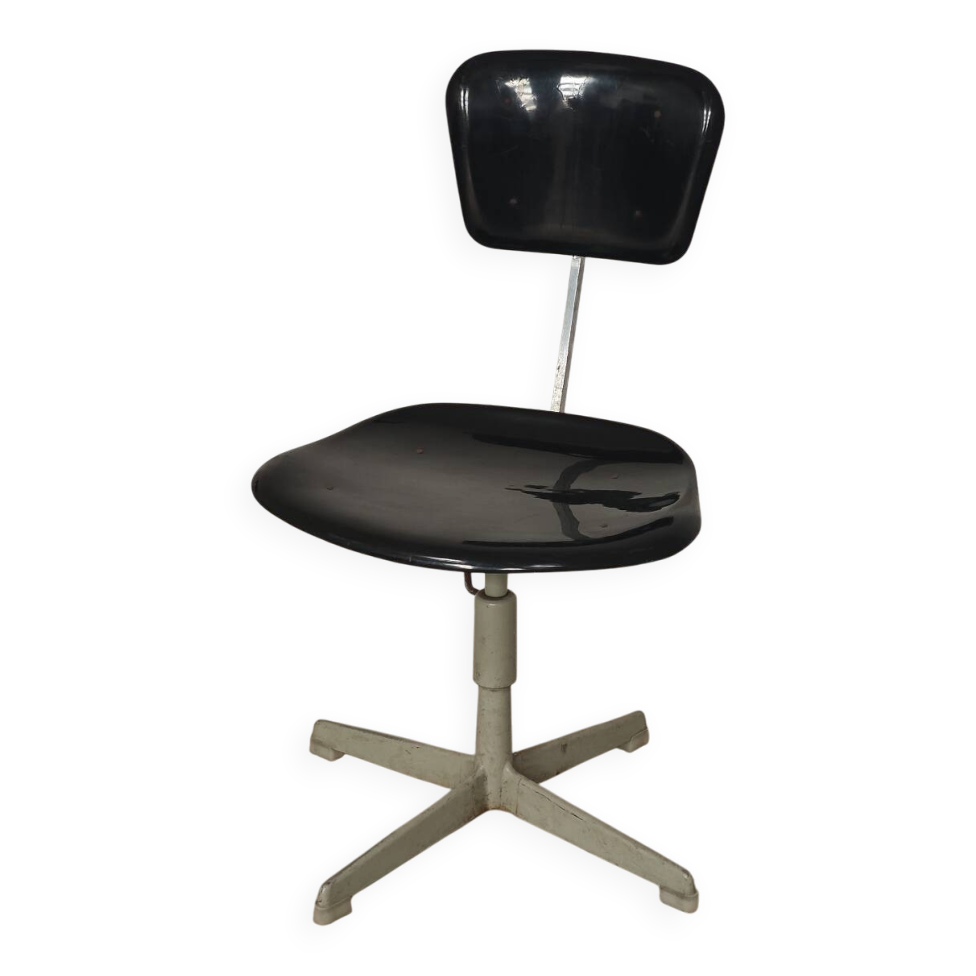 1 adjustable industrial chair metal Czechoslovakia 1960