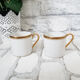 Limoges porcelain coffee cups, white and gold