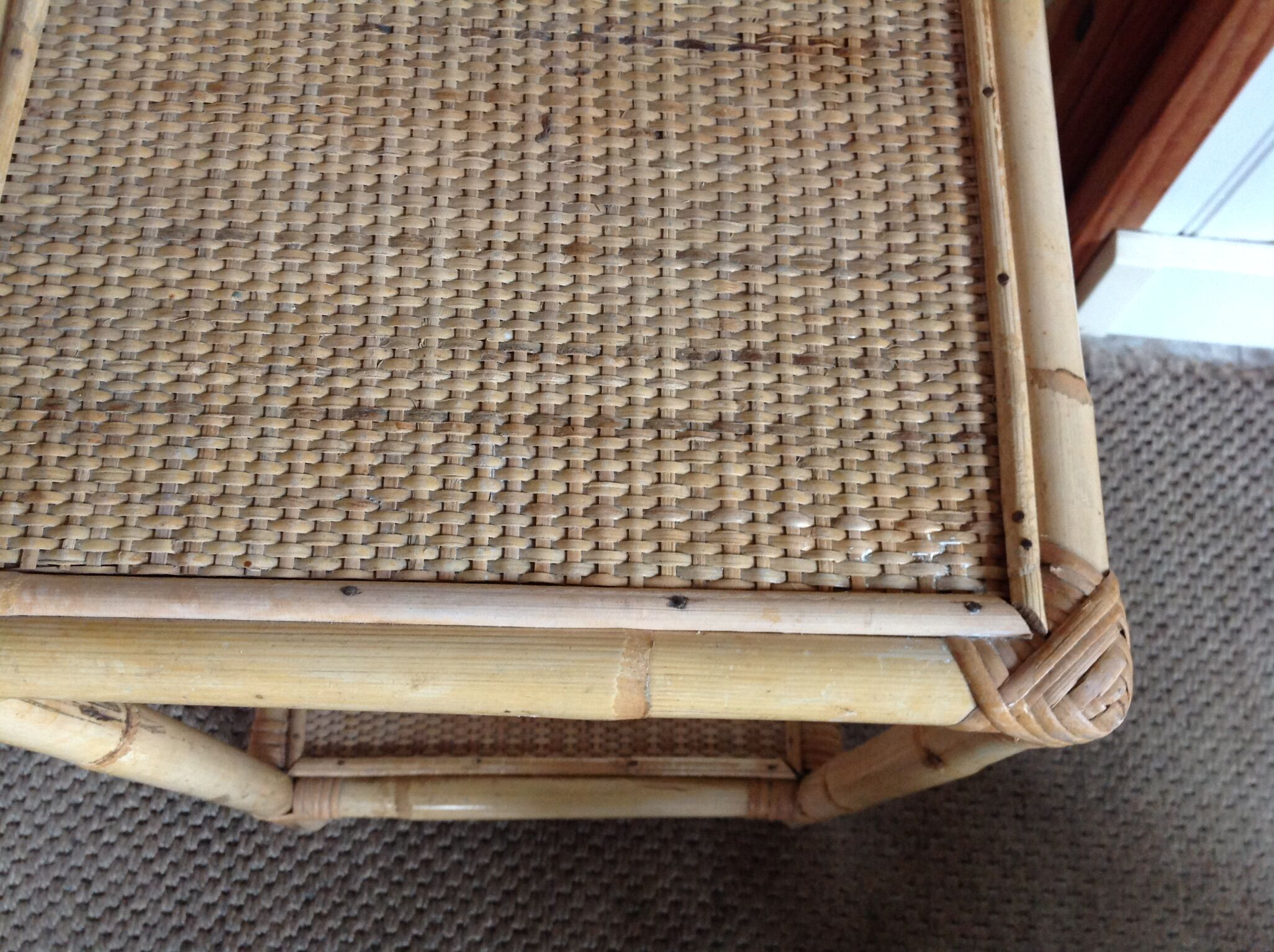 Rattan side table