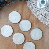 Set of 6 mother-of-pearl coasters