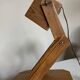 Lampe cocotte articulée en bois de pin 1970