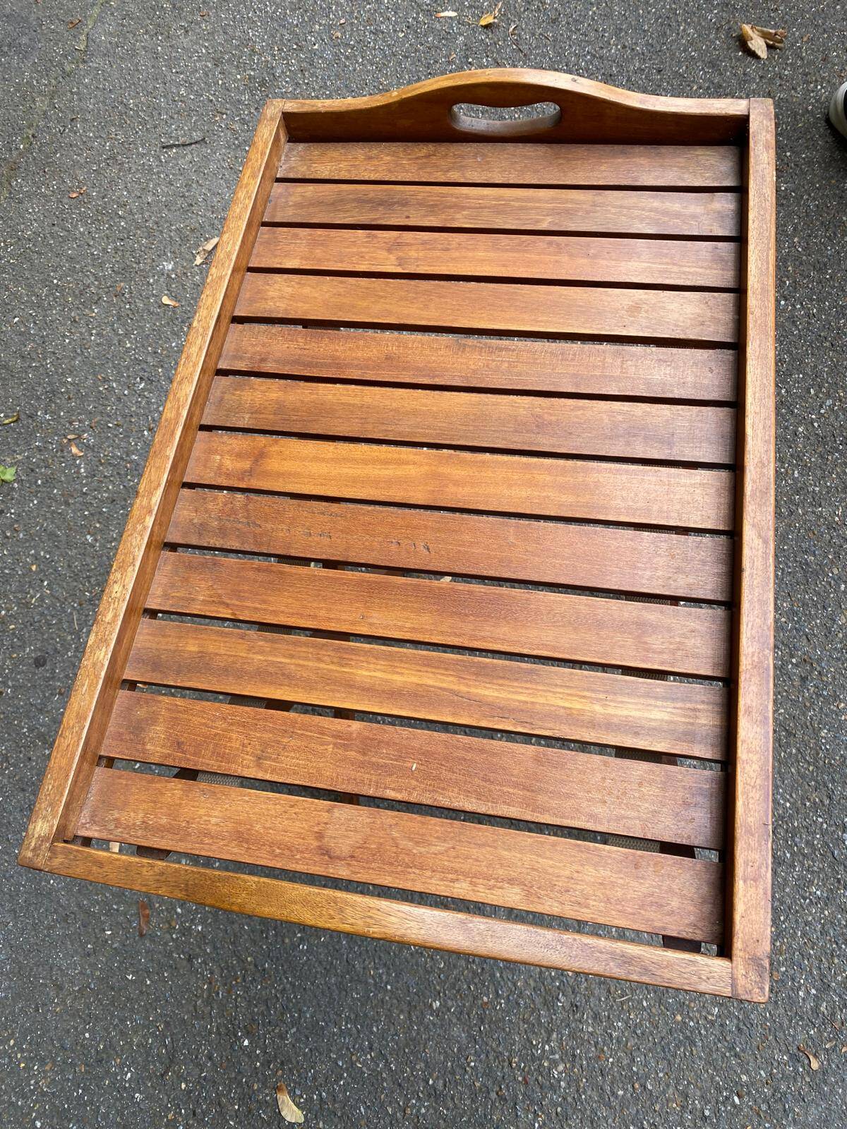 Scandinavian folding serving trolley in solid wood 1980