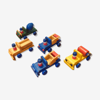 Lot of 5 woodwork vehicles