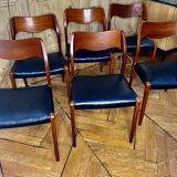 6 Scandinavian Chairs Model No. 71 by Niels Otto Moller