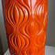 Scheurich Keramik Large Orange Vase: Vintage Mid Century Modern Fat La