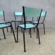 6 chaises en formica vert mint design vintage