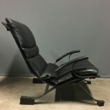 Fauteuil Pep Bonet Tuman en similicuir noir pour Levesta, vers 1969