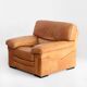 Camel leather armchair, made by Roche Bobois. Vintage - France, 80s.