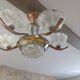 Art Deco glass suspension light signed Ezan