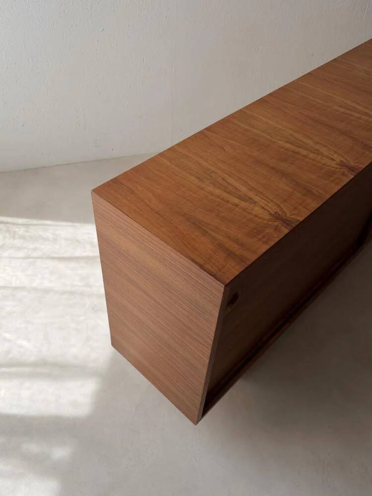 Danish mid-century teak sideboard with sliding doors