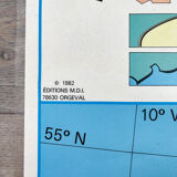 Vintage school map of the British Isles, mid-1982