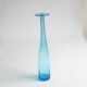 Vintage handblown blue bubble glass bottle vase
