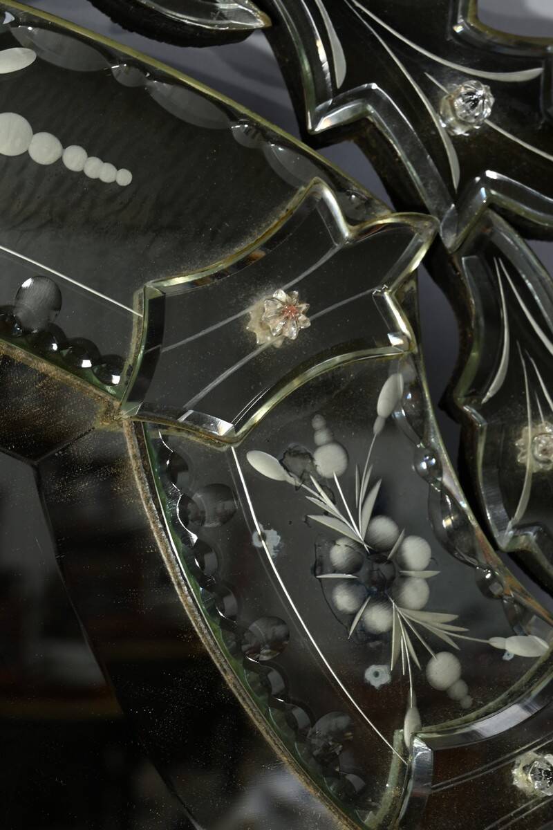 Venetian Mirror in Eglomisé Glass – 1950