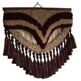 Handmade vintage bohemian jute rug, made in India, late 20th century.