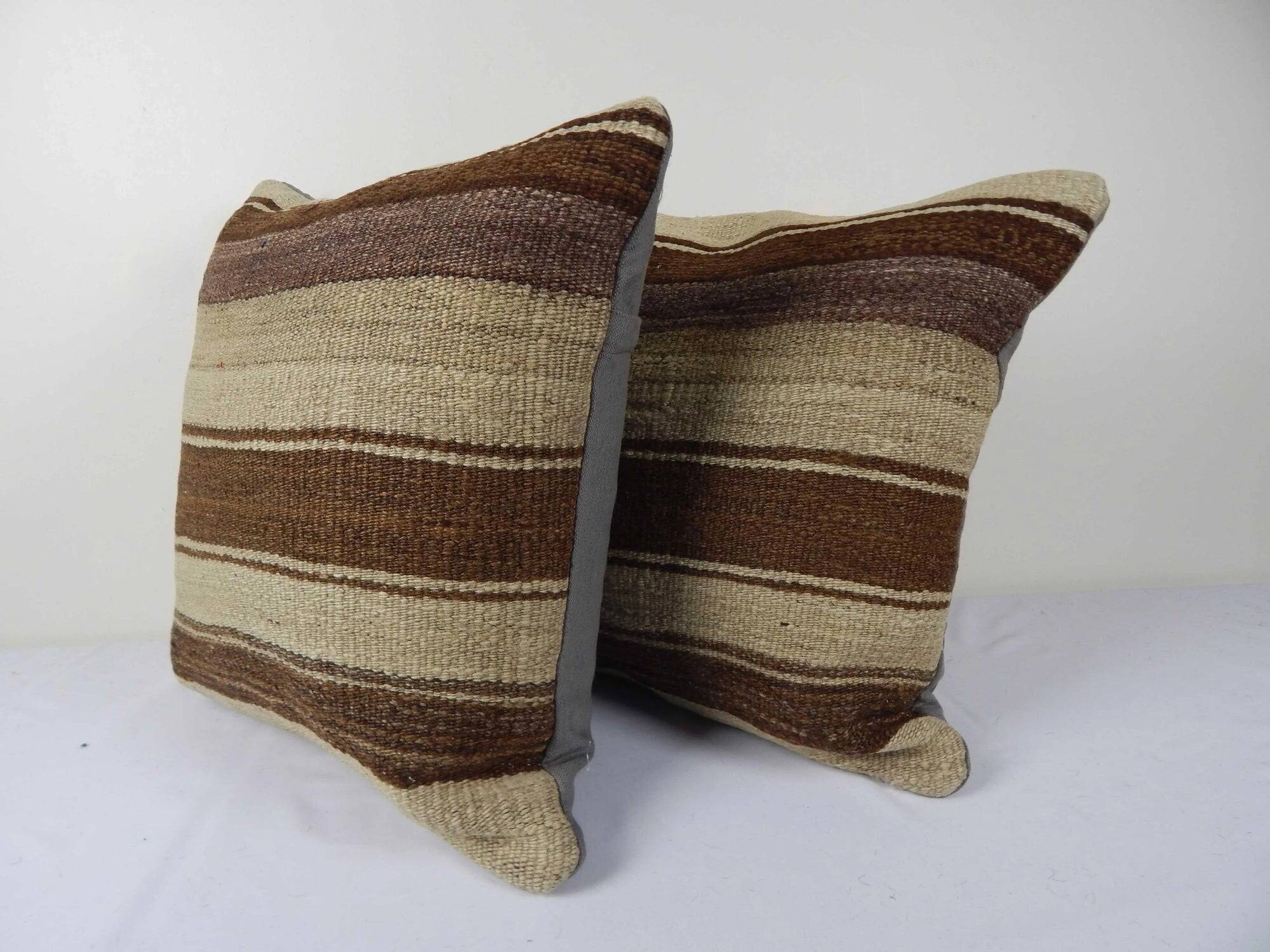 Set of 2 vintage kilim cushion covers 46x46 cm