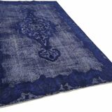 Overdyed Wool Vintage Handmade Carved Rug 174 cm x 297 cm