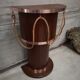Dutch boat bar solid oak and red copper 1940 1950 art deco