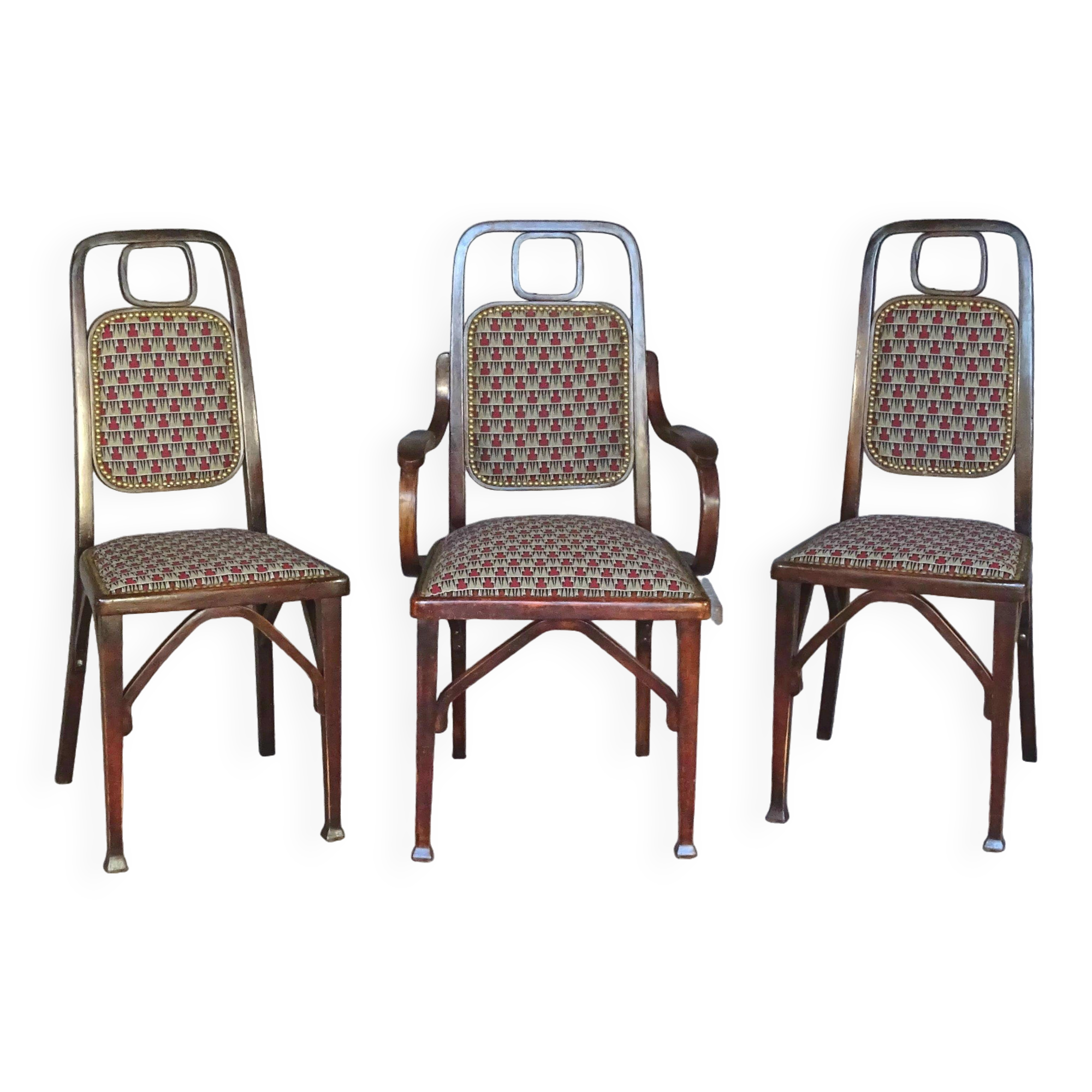 2 chaises et 1 fauteuil Secession Viennoise, 1910-1914